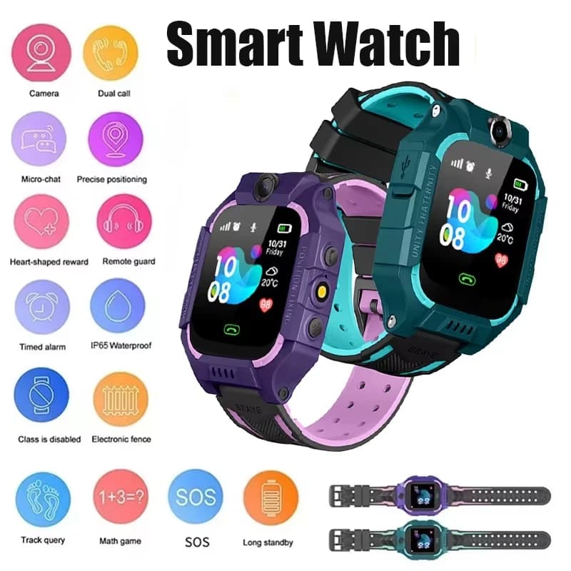 Q19 Smartwatch per Bambini con Chiamata SOS, Localizzatore GPS, Anti-Smarrimento, Fotocamera, Touch Screen, Impermeabile, Orologio da Polso per Studenti