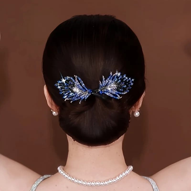 Ferro arricciacapelli manuale vintage con strass, strumento per lo styling dei capelli senza calore in lega per donne, elegante arricciacapelli per uso quotidiano