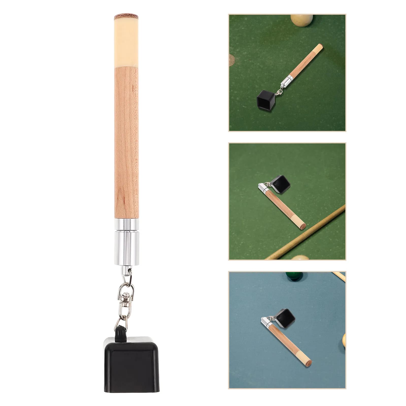 Set di 2 Pezzi: Porta Gessetti in Legno e Puntina per Stecche da Biliardo/Snooker - Kit Accessorio Premium per Conservazione Gessetti e Manutenzione Punte