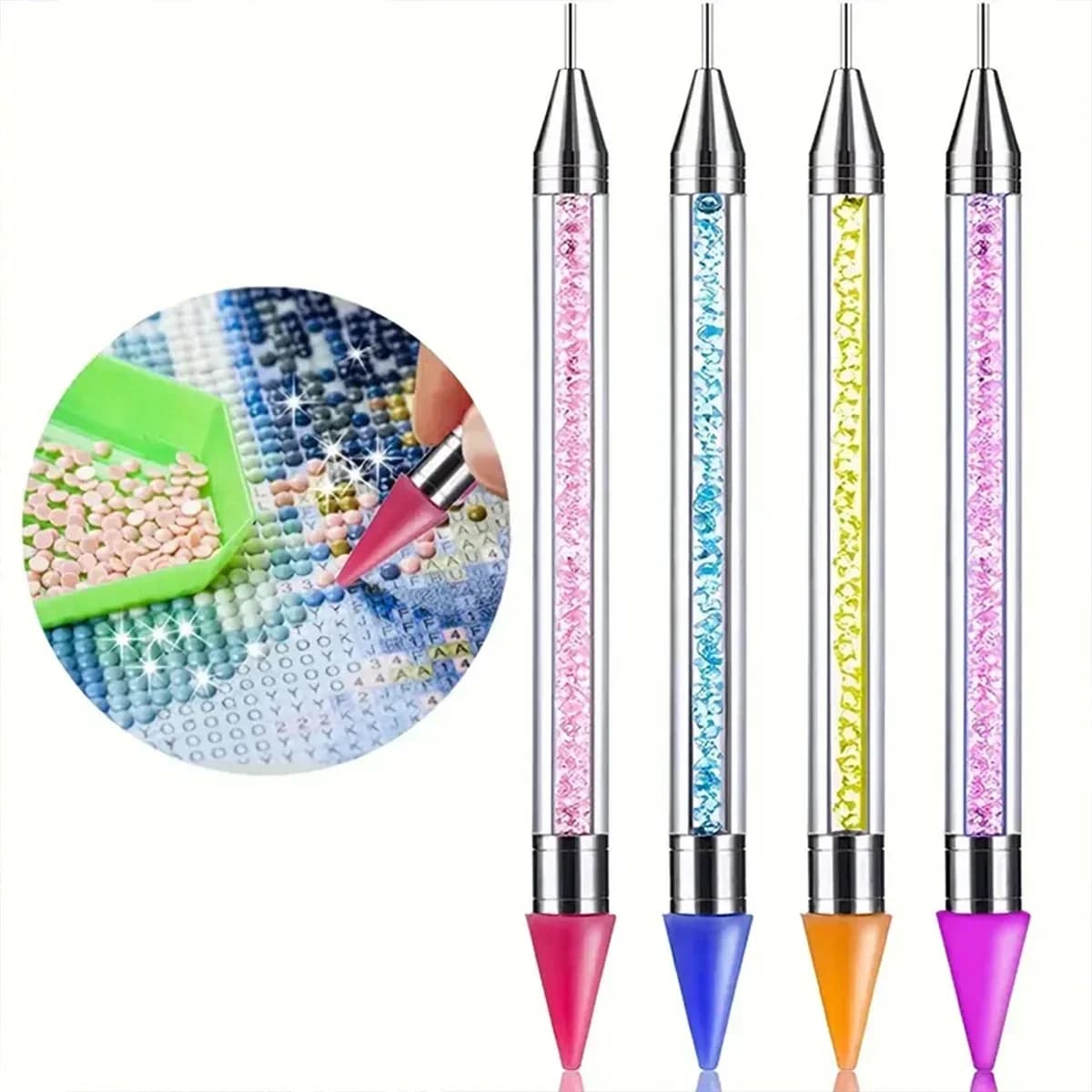 Strumento per pittura diamante senza cera, Design professionale senza argilla a doppia punta, adatto per lavori di pittura fai da te 5D punto croce