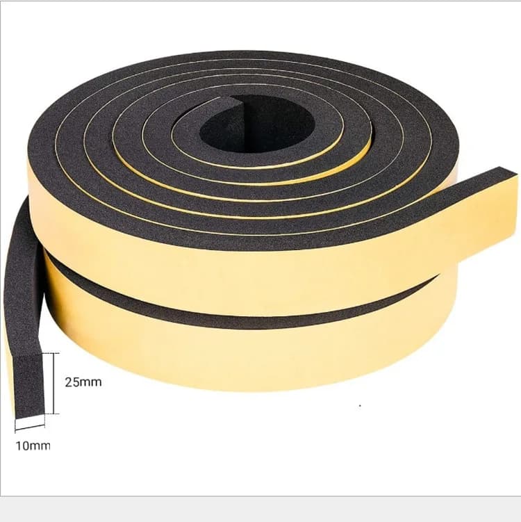 10 m self-adhesive spongy rubber sealing strip, foam door insulating tape, anticollision seal