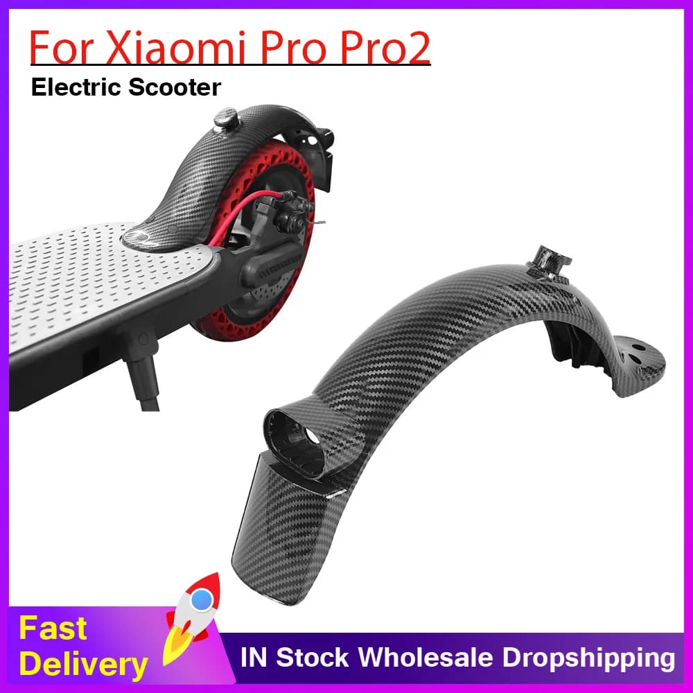 For Xiaomi Mi3 Pro Pro2 Carbon Fiber Rear Mudguard Support Winding Protection Electric Scooter Accessories Fender Taillight Part
