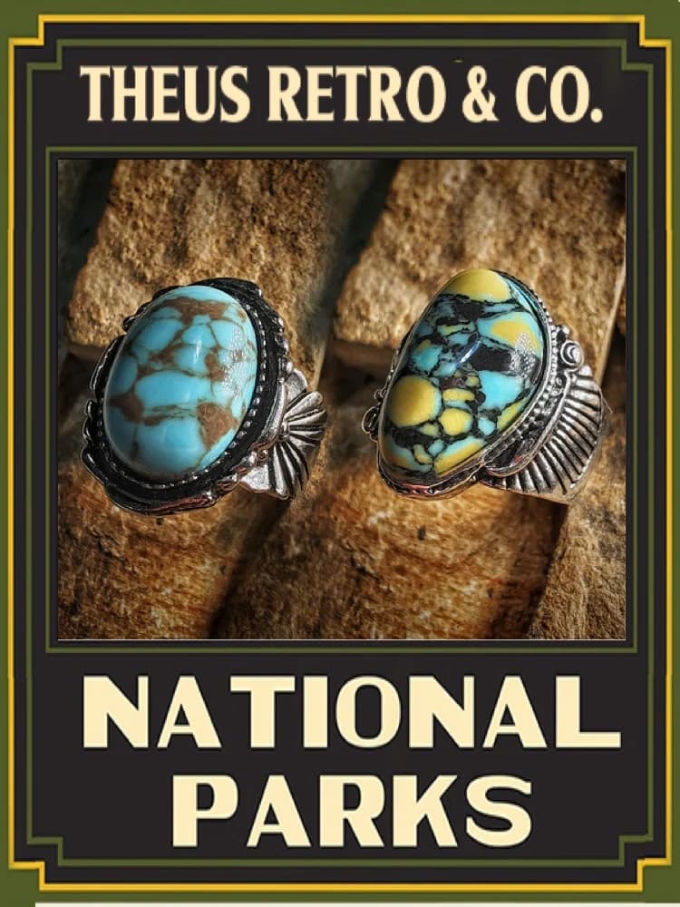 Silver Plated Ring with Drop Flower and Turquoise Set, American Indian Navajo Style, Fashion Jewelry