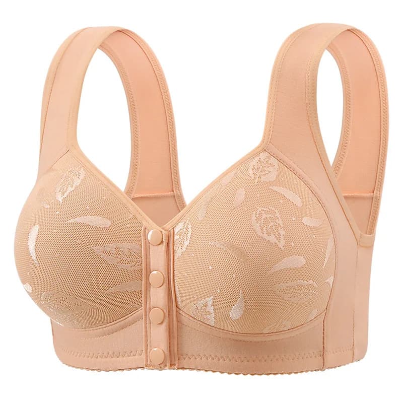 Ladies Fashion Printed Front Button Closure Underwear Seamless Breathable and Comfortable Without Steel Rings Vest Style Bra
