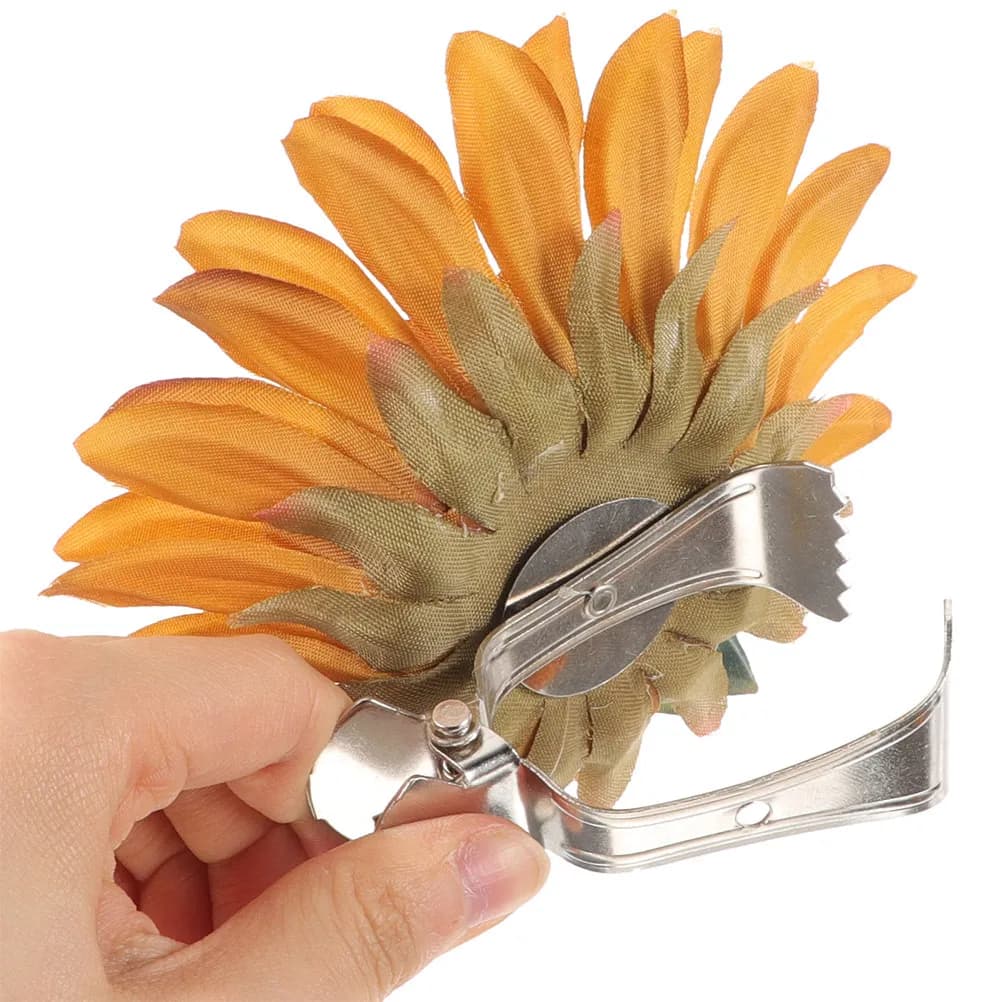 Flower Curtain Clip Sunflower Design No-Drill Tieback Holdback for Drapes Bedrooms Bathrooms Offices Kitchens Studios Decorative