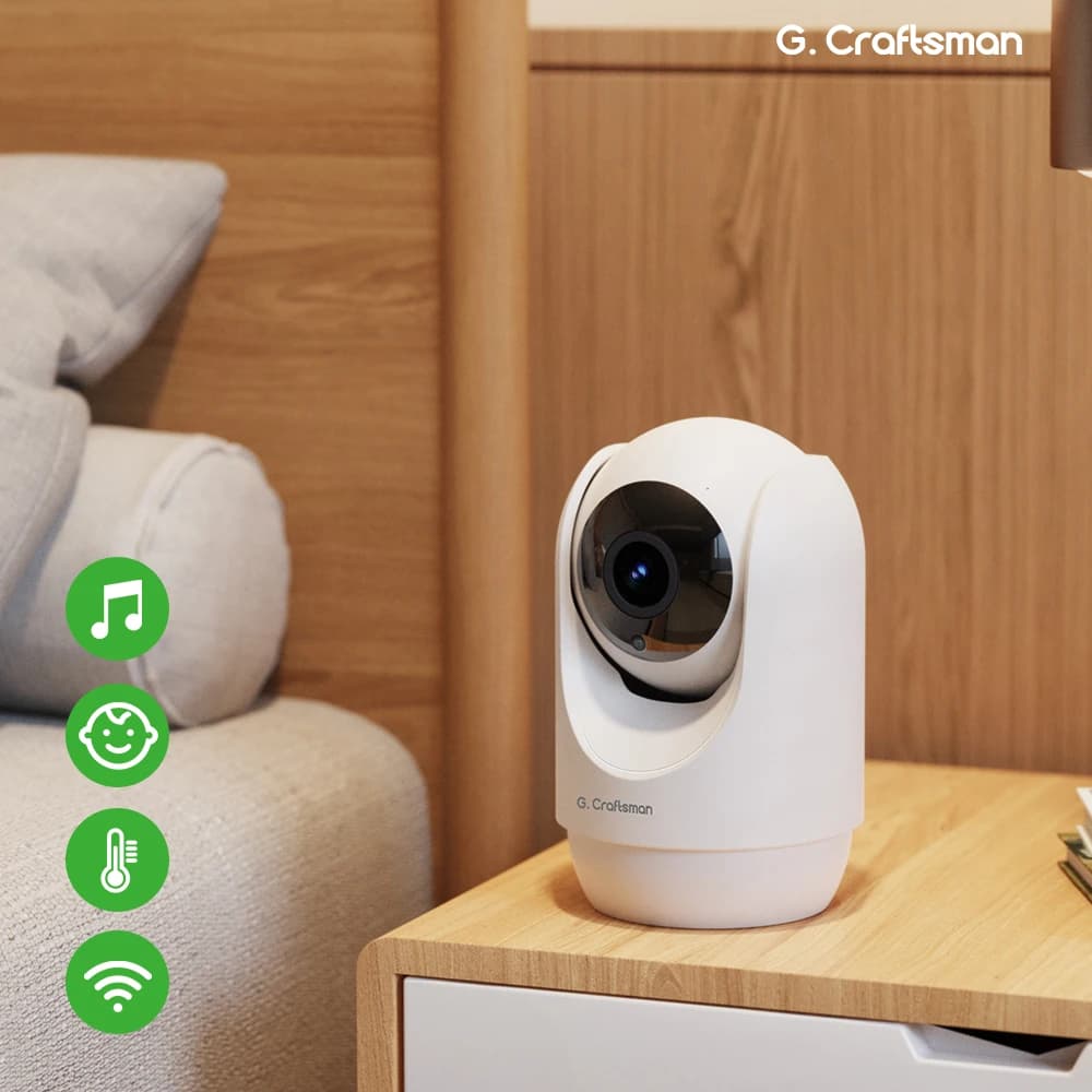 CF, Baby Monitor Artigiano Y1, WiFi, 2,4G + 5,8G, wireless, audio bidirezionale, rilevamento del pianto, tracciamento automatico per la sicurezza domestica