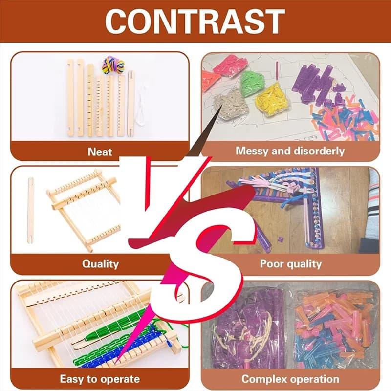 A69eweaving Loom Kit, Small Loom Kit DIY Hand-Knitting Weaving Machine For Weave Board Weaver Tapestry Adult Beginner