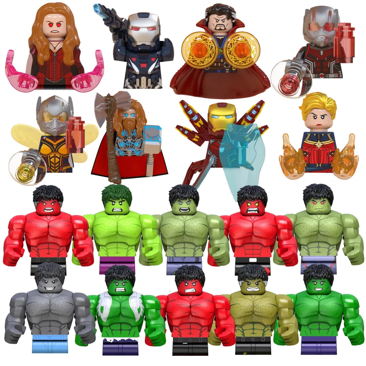 Blind Box Mini Building Blocks WM6063 Big Goblin Spiderman Iron Man Venom Captain Hawk Deadpool Wardrobe Christmas Gift Toy