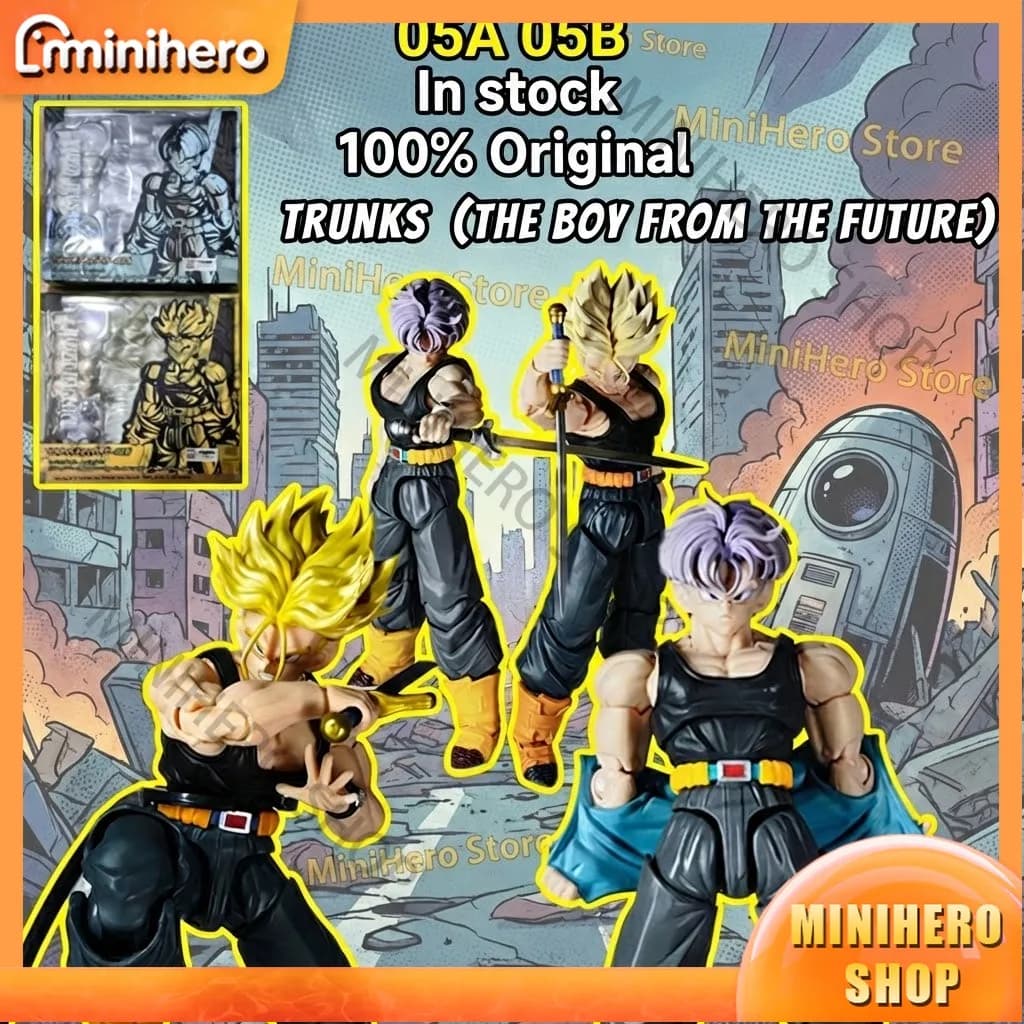 Disponibile - Tonsen Arttoys Trunks Anime Action Figure Articolata da Collezione - Super Action Figure Ornamento da Scrivania 05A 05B