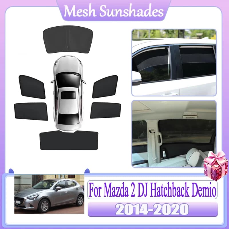 Parasole magnetico a rete per Mazda 2 DJ Hatchback 2014 2015 2016 2017 2018 2019 2020 Tendina per parabrezza anteriore Accessori auto laterali