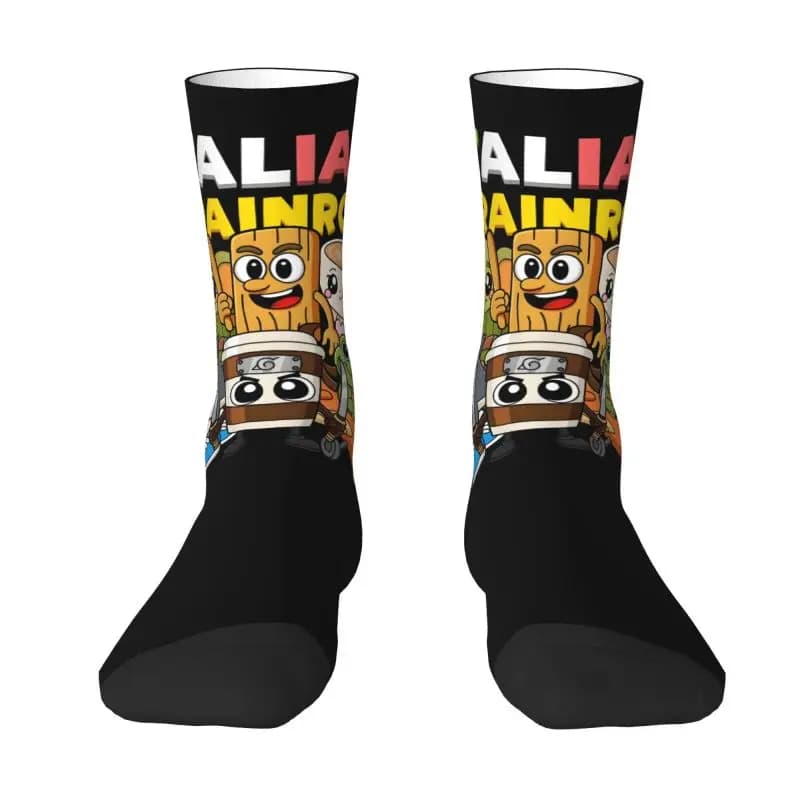 Personalized Elegant Socks Brainrot Men's Socks for Women, Hot, Fashionable, With Animals, Cartoons