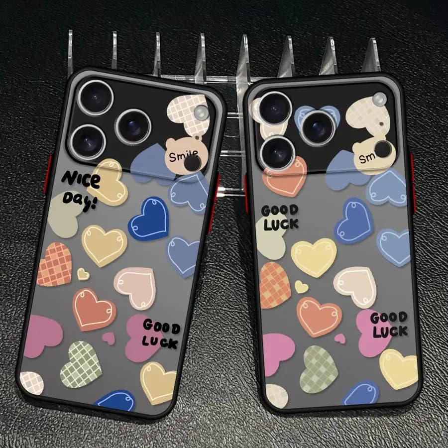 Cover Posteriore per iPhone 17 Pro Max Air 12 14 16 Plus 7 8 SE 15 11 17e XS XR 13 Mini, Collage Cuore Rosa