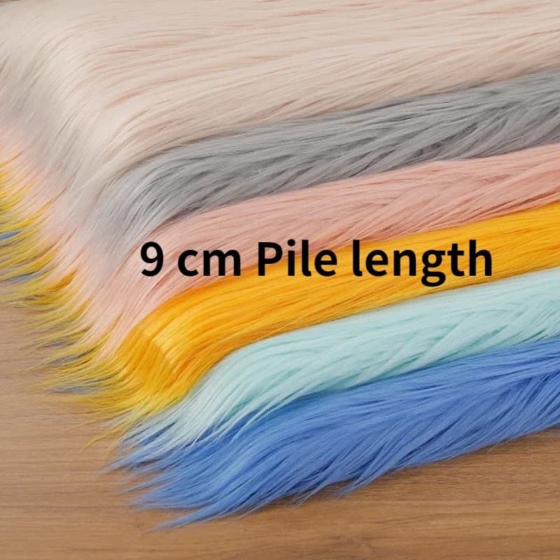 9cm Pile Long Plush Fashion Fabric Decoration Handmade Diy Faux Animal Hair Soft Wholesale Cloth for Sewing Material
