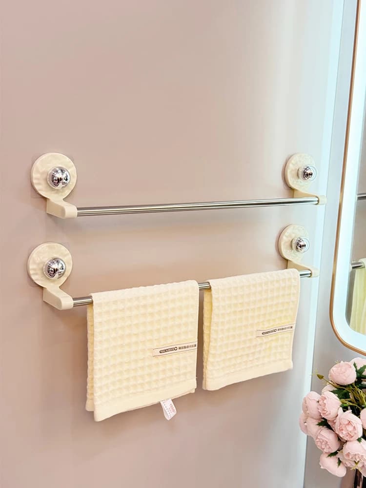 Portasciugamani Batoom in Acciaio Inox da Parete Senza Foratura, Supporto per Asciugamani da Bagno e Lavanderia