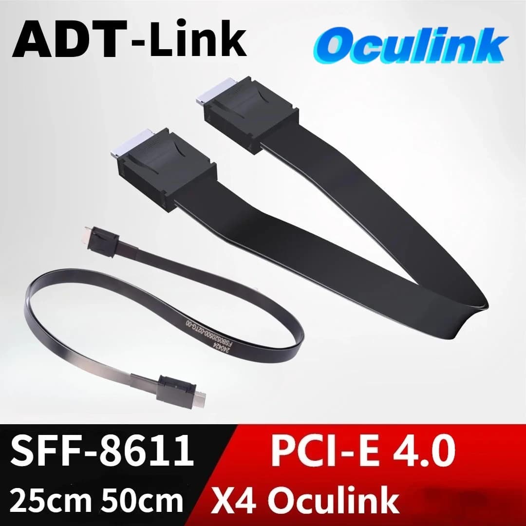 ADT PCI-E 4.0 X4 SFF-8611 Maschio FFC Oculink Cavo di prolunga GPU esterno Dock Scheda grafica SSD PC Server OCuLink SFF8611 Adattatore