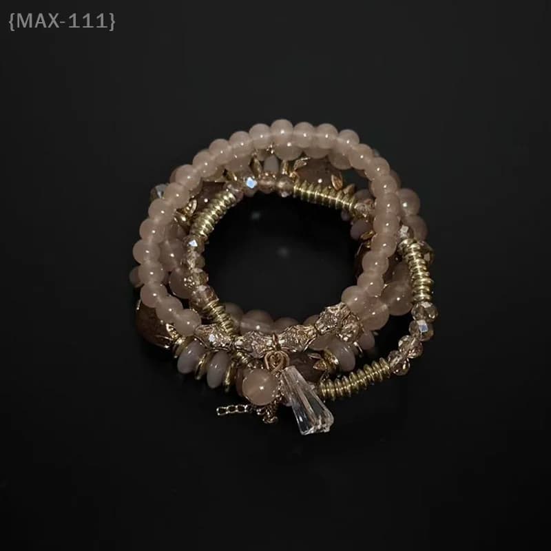 【F2-MAX111】Set di quattro braccialetti vintage, nuovo braccialetto alla moda con pietre naturali, squisito e alla moda