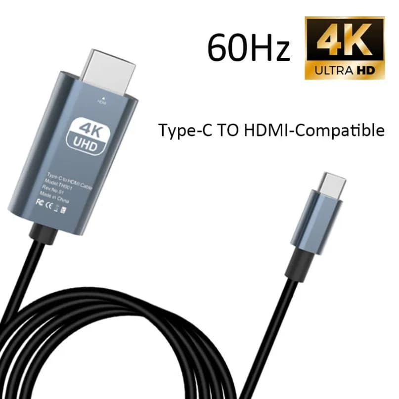 Screen mirroring cable compatible with type C to HDMI HD 4K Phone Computer PC TV Laptop Monitor external Same cable conversion screen