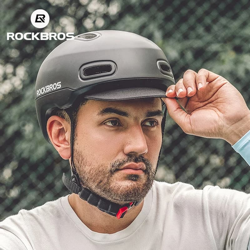 ROCKBROS Bicycle Helmet with visor, for Urban Cycling and Mountain Bike, in EPS, for Men and Women