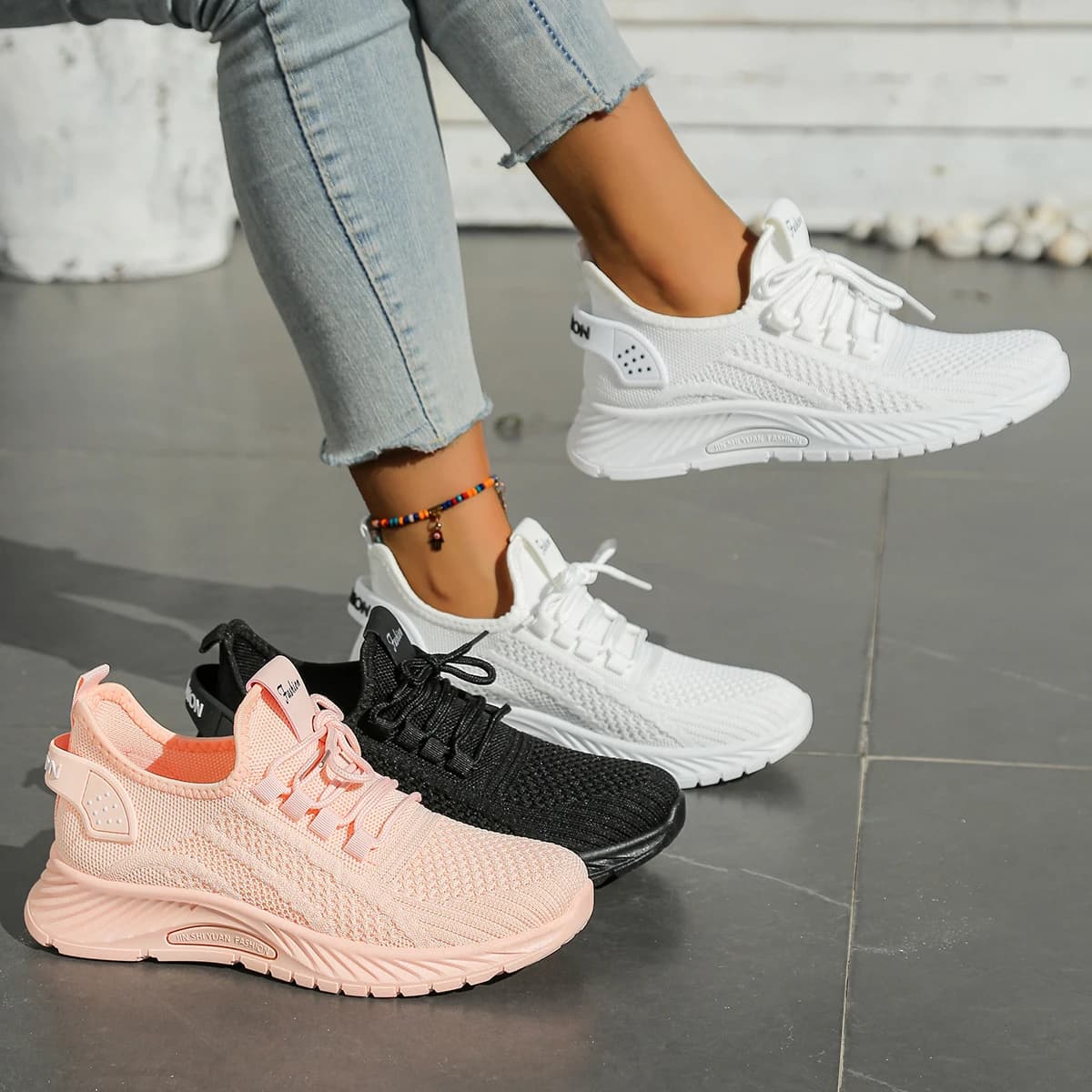 Women's casual shoes autumn new fashion for leisure sports single shoes wholesale factory cross-border trend fly weaving