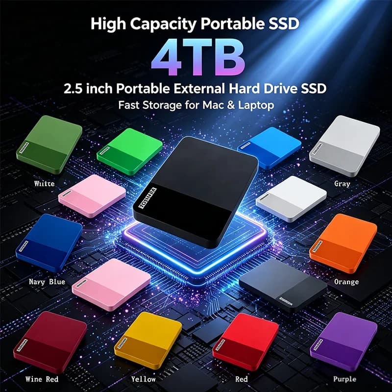 New High Speed 2.5inch Portable External Hard Drive USB3.0 1TB 2TB 4TB SSD High-Speed Mobile Storage for Mac Laptop Computer
