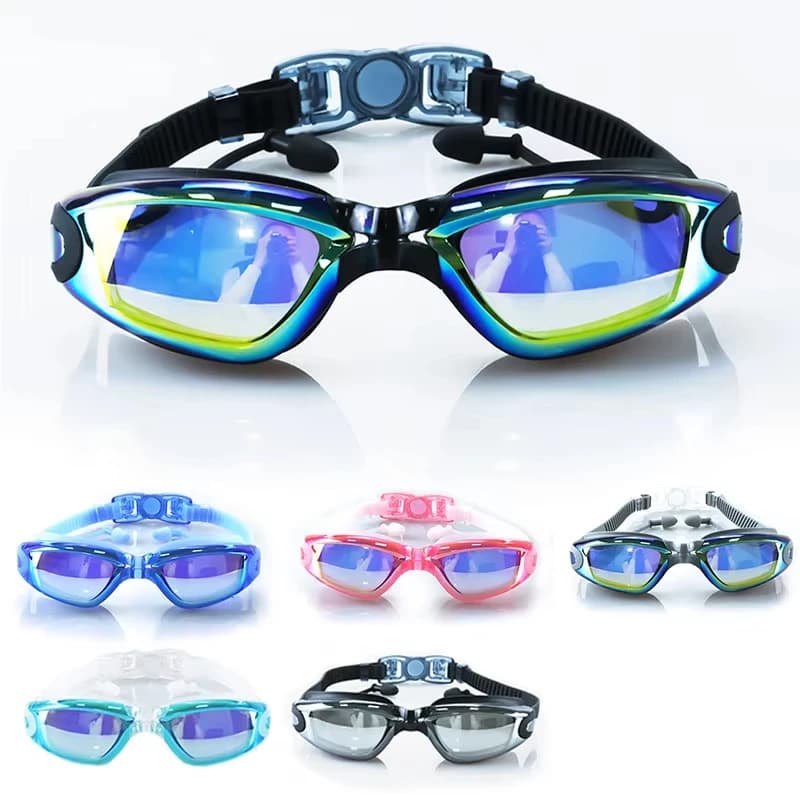 2025 professional swimming glasses HD anti-foging leak-proof swimming glasses Man Woman Adjustable silicone swimming glasses