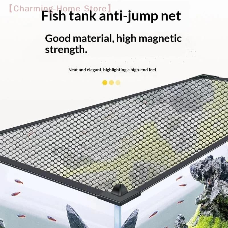 【M】Sturdy Magnetic Fish Tank Lid Cover DIY Easy Installation Fish Tank Mesh Lid Cover Turtle Tank Net Fish Tank