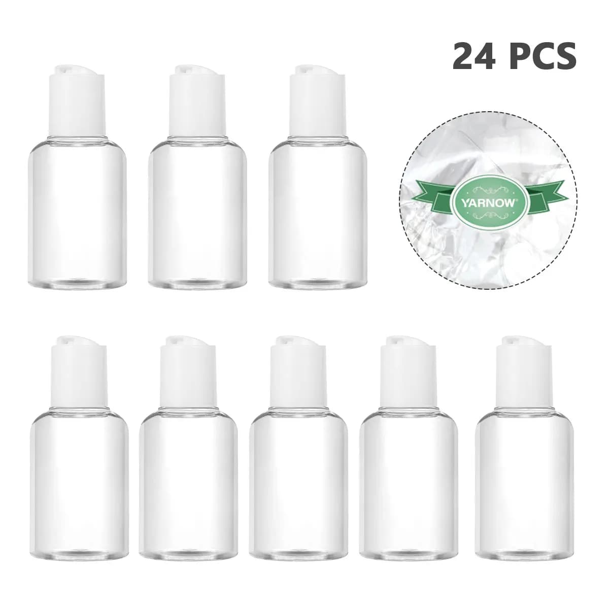 24 flaconi portatili ricaricabili in plastica da 50 ml con dispenser a pressione per shampoo, bagnoschiuma e sapone, ideali per viaggi, bagno e camera da letto