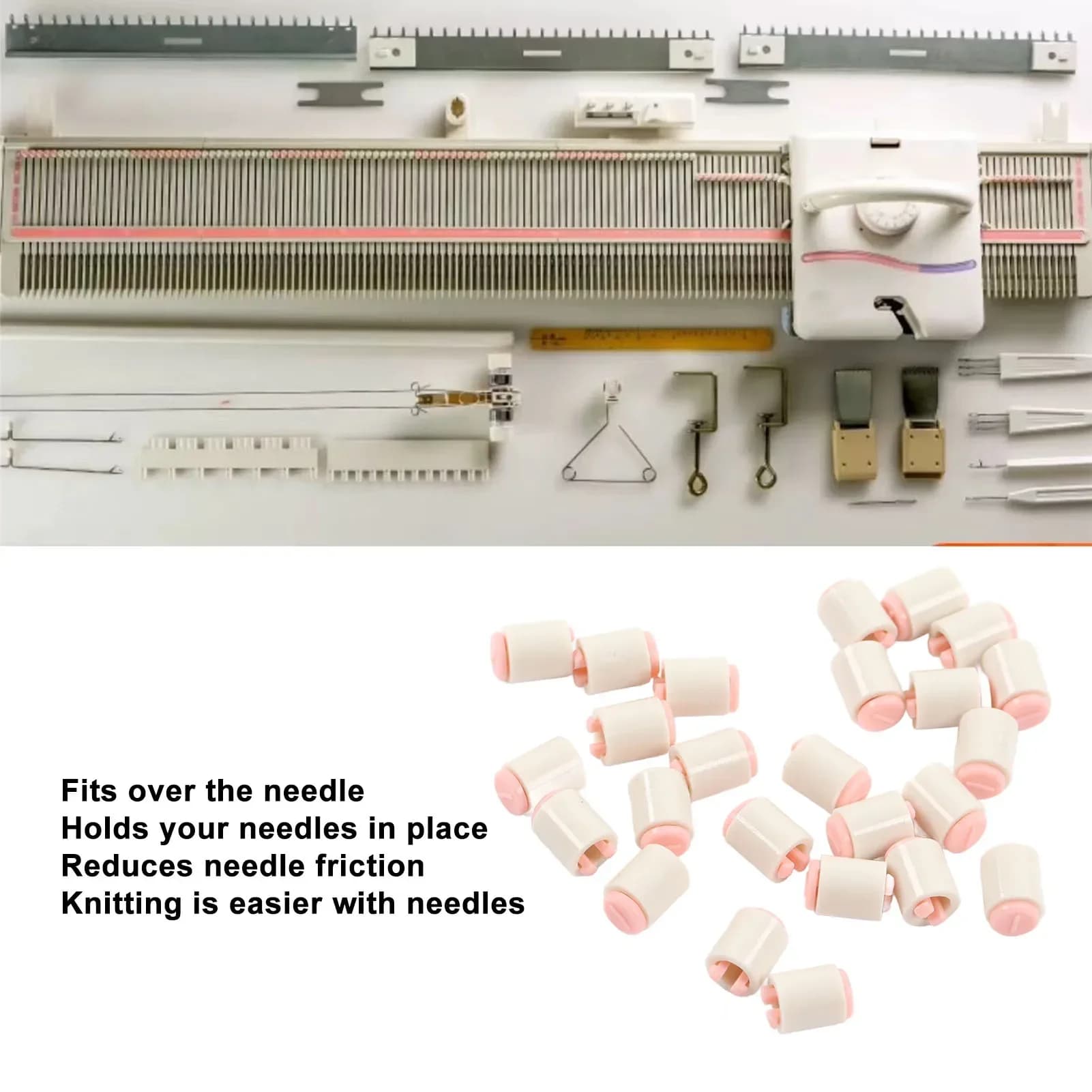 I tappi per ferri da maglia da 25 pezzi riducono i cappucci terminali dell'ago per maglieria in plastica ad attrito per LKS100 LK150 GK370
