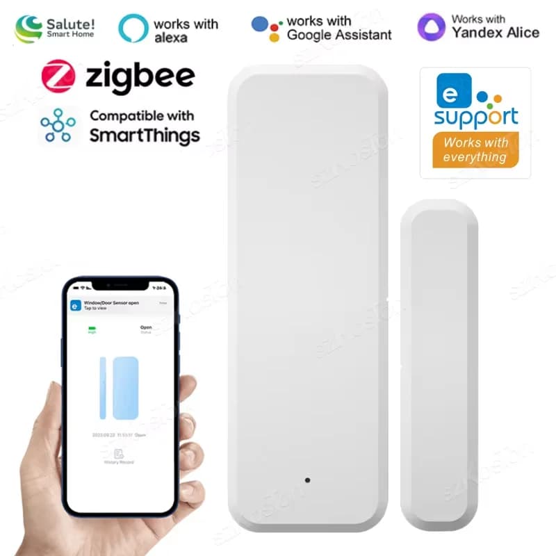 ZigBee Smart Door Window Sensor eWeLink APP Protezione di sicurezza Rilevatore di porte aperte e chiuse per Alexa Google Alice Home Assistant