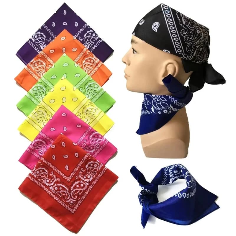 1/4/6 Pezzi Bandana Unisex per Uomo e Donna, Fascia per Capelli Stile Cowboy, Accessorio Sportivo, Fascia da Polso, Sciarpa Quadrata con Motivo Paisley