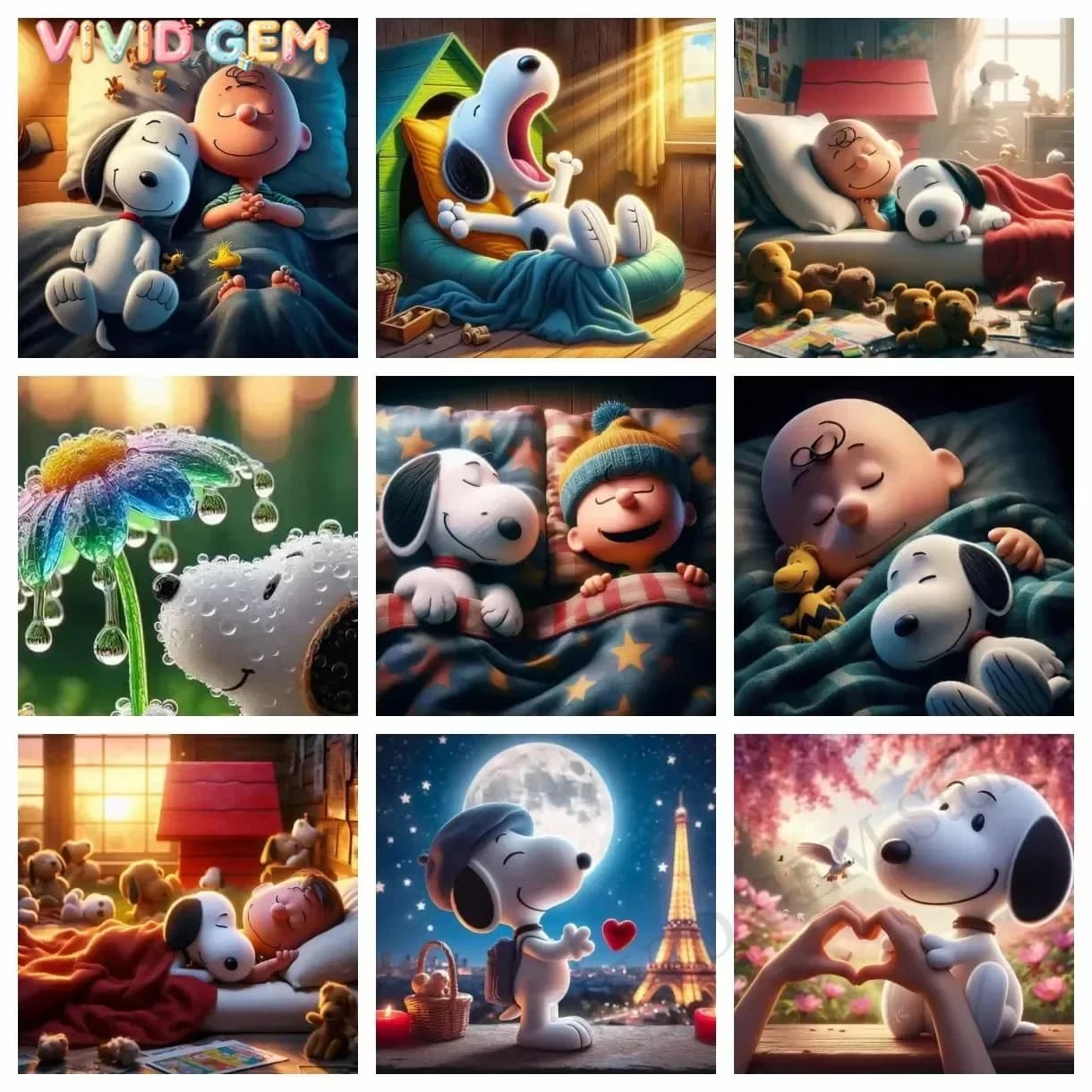 VIVID GEM Kawaii Snoopy Cartoon Comics 2026 New Diamond Painting Mosaic Art Cross Stitch Kits Embroidery Rhinestones Children'