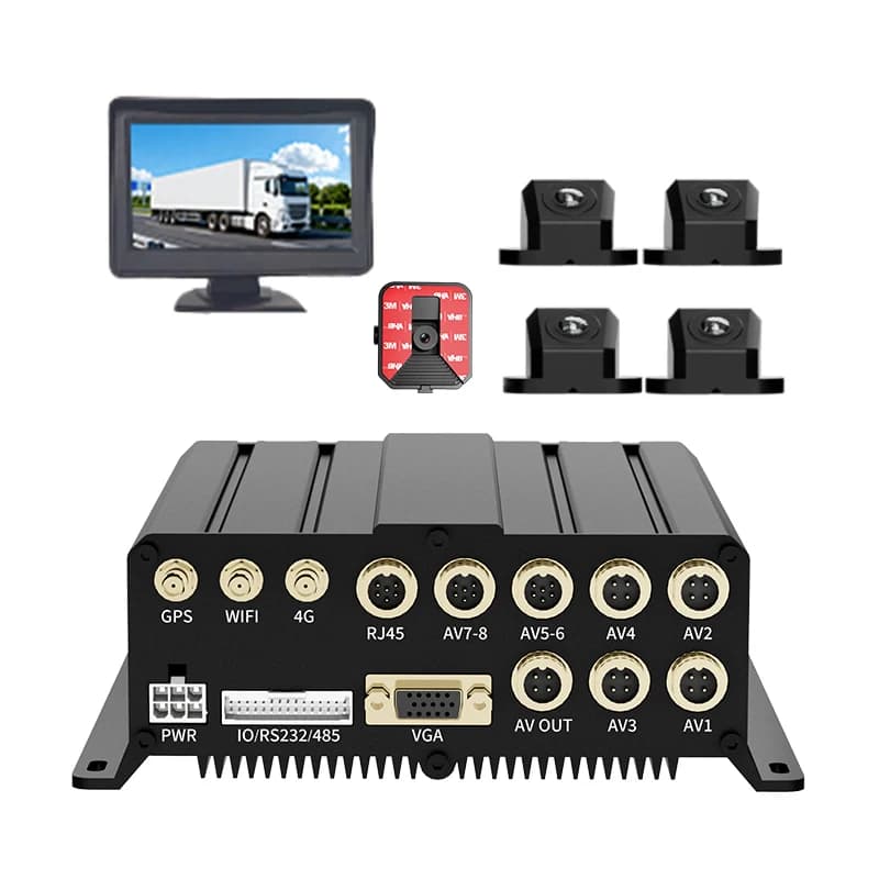 Alwaycare Truck Reverse Camera System ligent 360 Panoramic View AHD Fuel/Tire Sensor AI Dashcam Large Vehicles