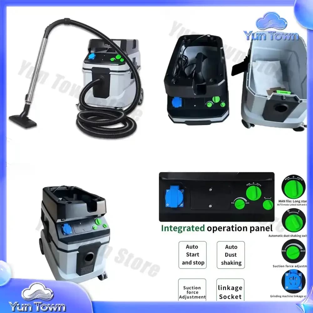 Industrial Grade Wet Dry Vacuum Cleaner for Wall Surface Putty Grinding Dust Self Sucking Cyclone 42L for Construction
