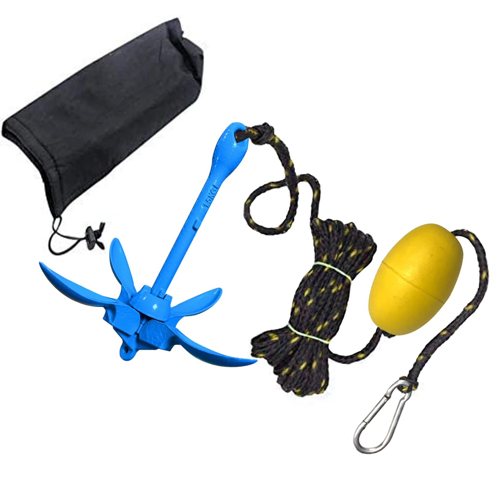 Ancoraggio marino per barche zincato 0,7 kg Ancoraggio pieghevole blu Kayak Canoa Accessori per ancoraggio per motoslitta piccoli e leggeri