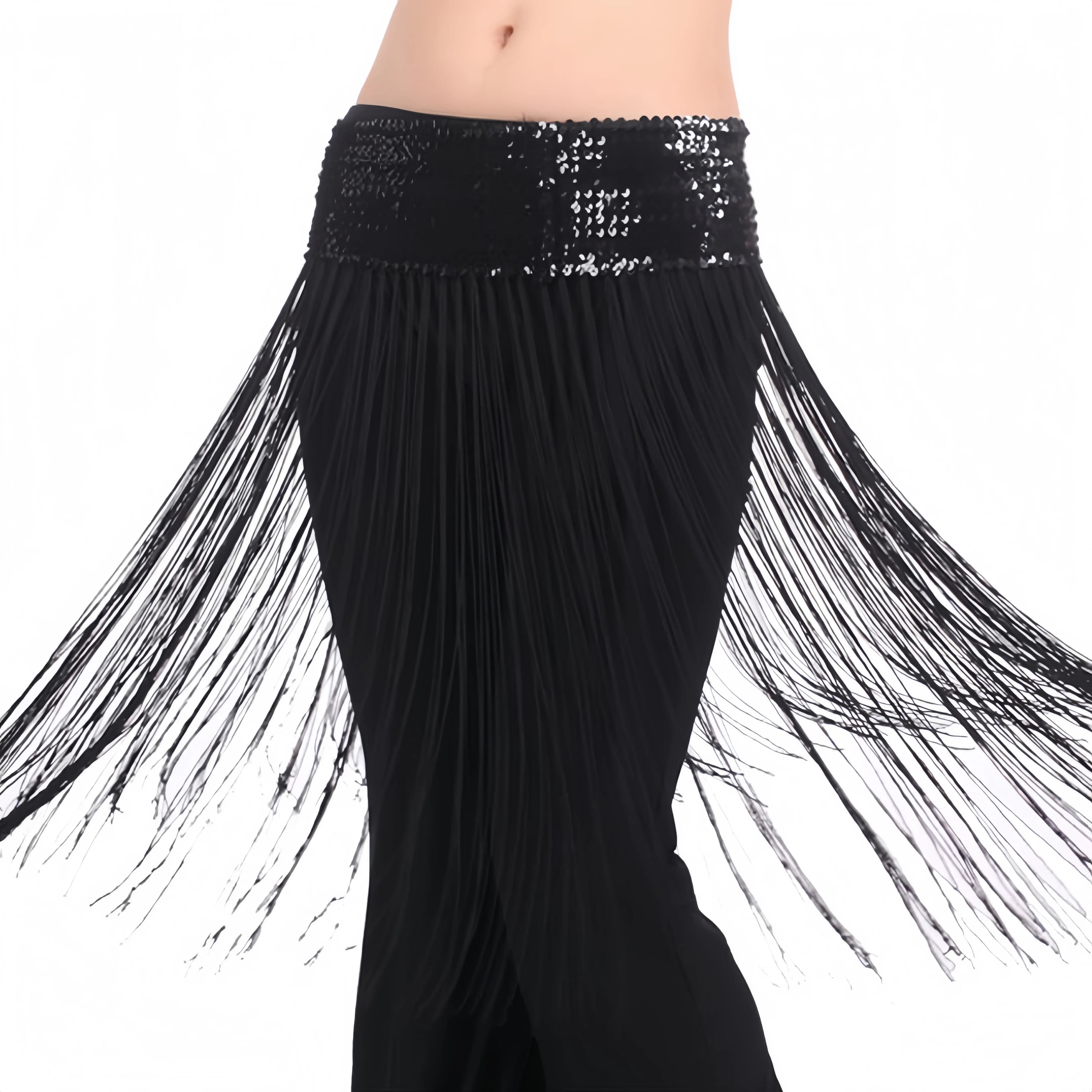 Woman Belly Dance Costume Hip Scarf Belt Handmade Sequins Tassel Waistchain Shiny Women Stage Show