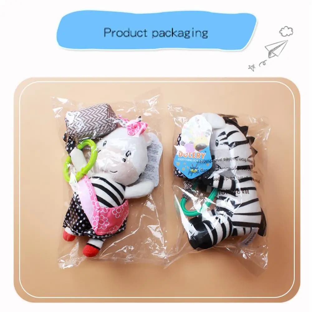 Black And White Striped Horse Wind Chime Lathe Hanging Baby Stroller Pendant Ringing Toy Baby Plush Toy Training Toys 2026 New