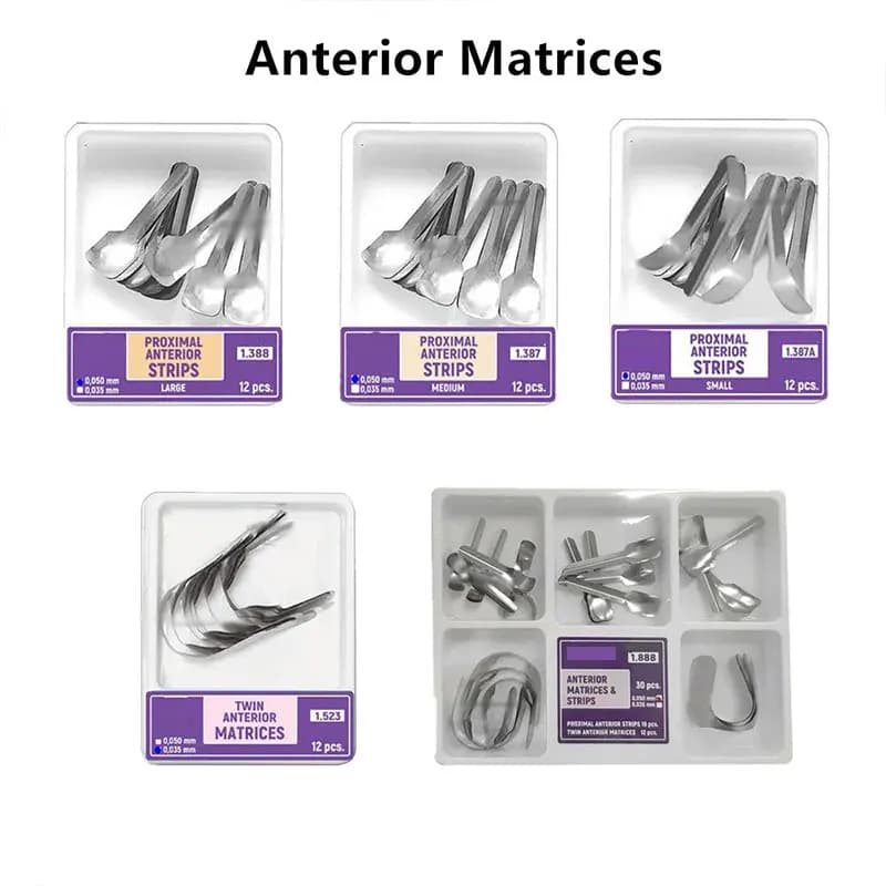 Proximal Striscia Anteriore Dentale Sezionale Sagomato Matrici Sistema Anterior Matrix Band Anello Cunei Supporto Doppia Matrice Anteriore