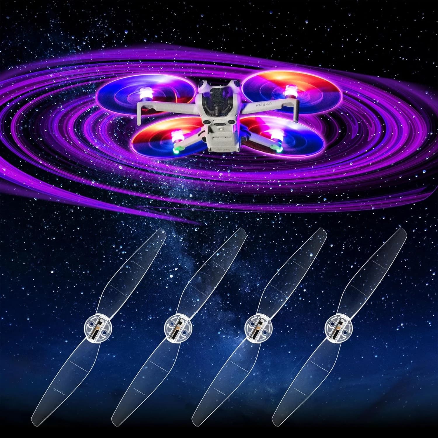 STARTRC LED Flash elica per DJI Mini 4 Pro/Mini 3 Pro/Mini 3 accessori eliche per luce notturna puntelli ricaricabili USB
