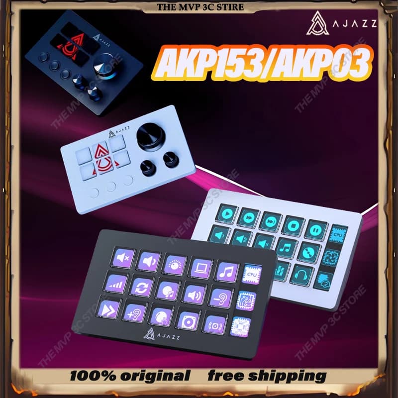 Ajazz AKP153/AKP03 Mini tastiera multifunzionale personalizzata Console Pannello intelligente Display desktop Tastiera di programmazione