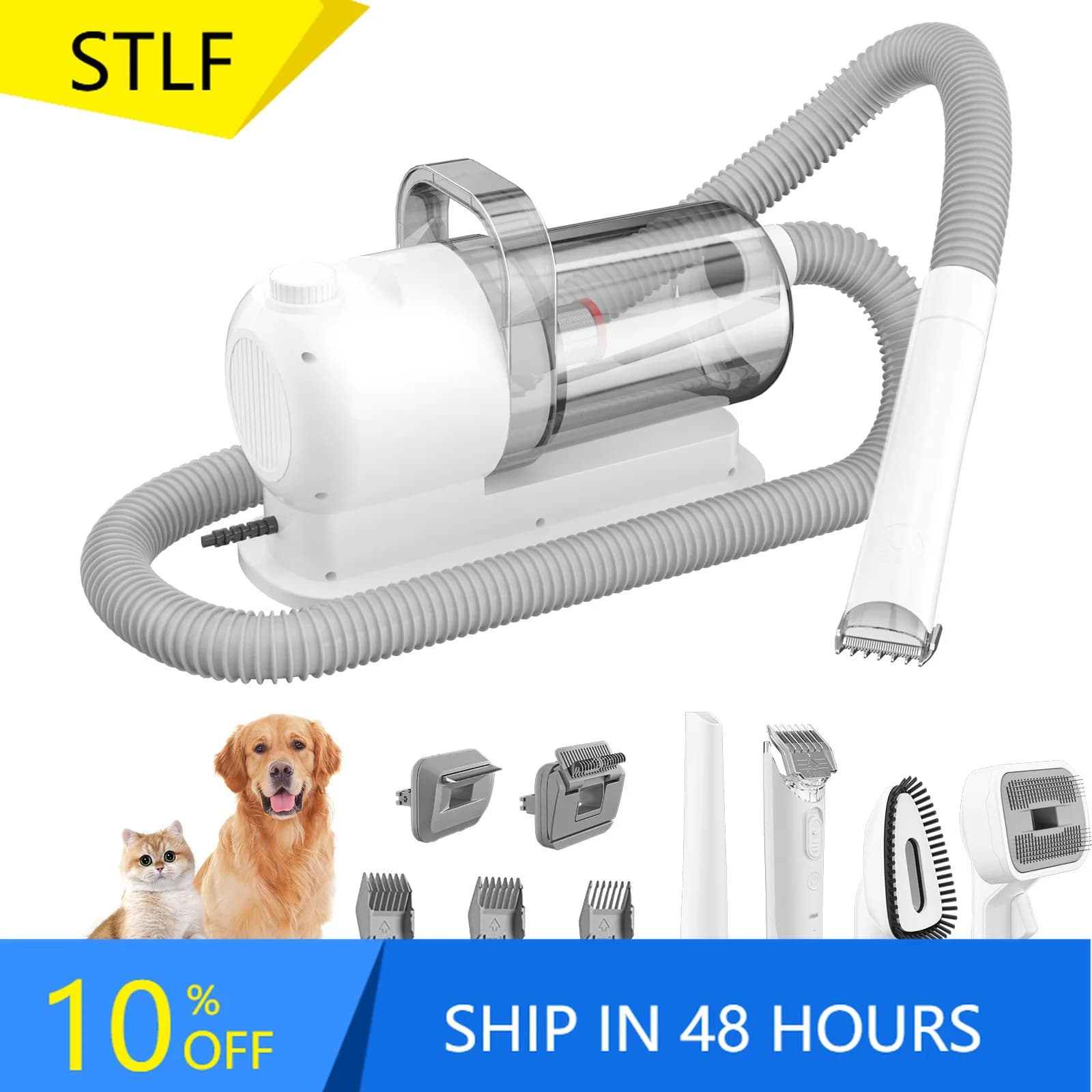 STLF Multi-Funzione Tutto-in-Uno Pulitore e Aspiratore per Peli di Animali Domestici Strumento di Toelettatura in Plastica per Cani