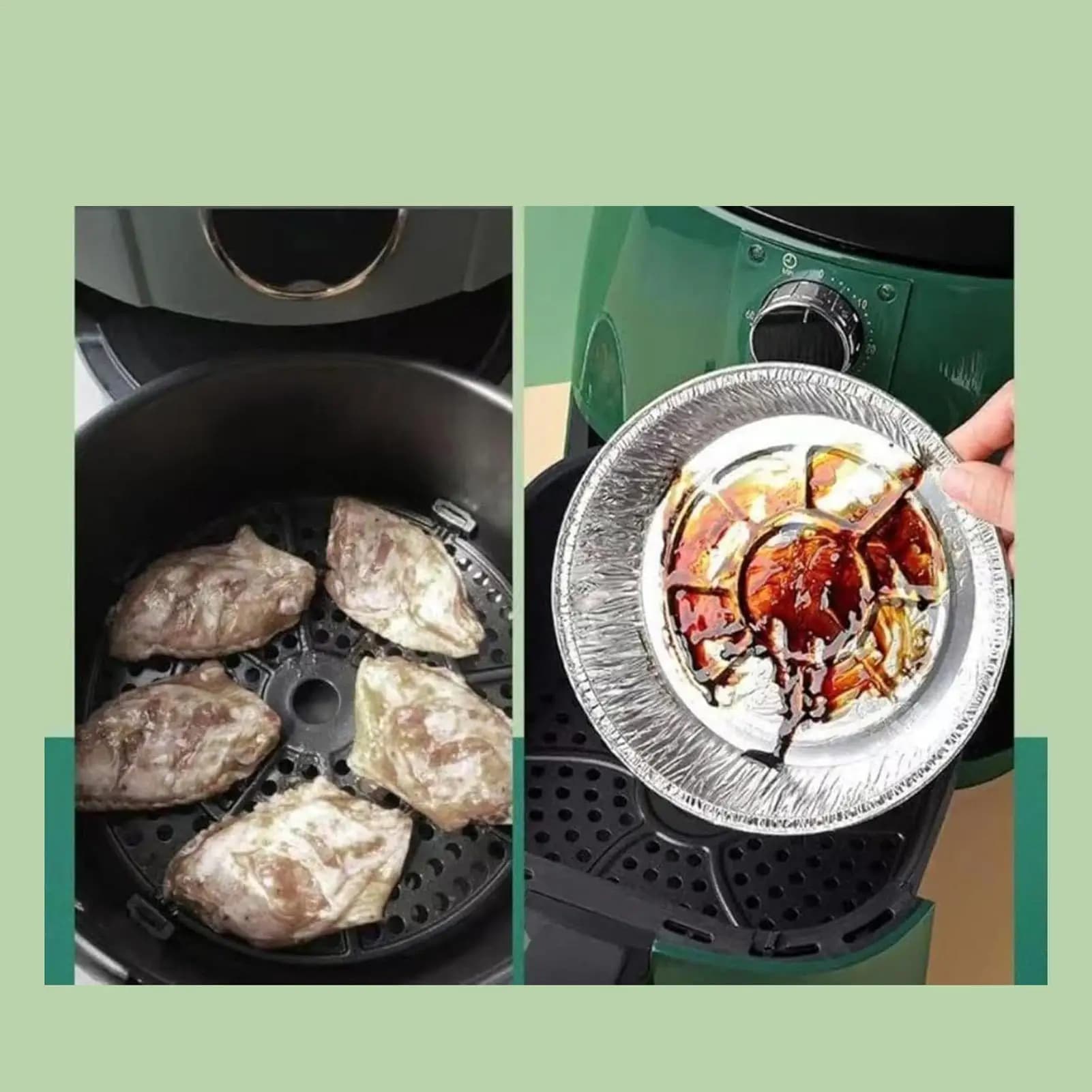 Air frying sheets 50 pieces steam cooking inserts Round fog for oil-proof air frying basket for microwave toaster
