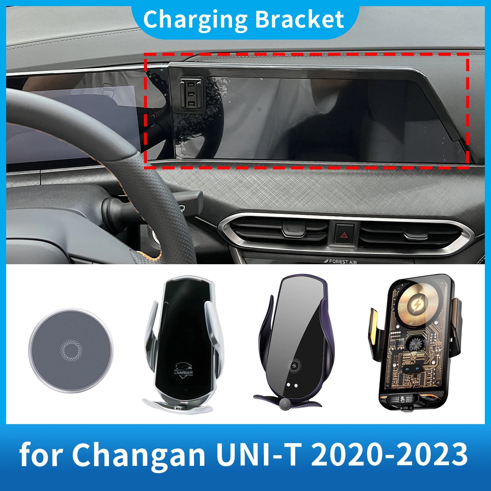 Supporto per telefono per auto per Changan UNI-T UNIT 2020 2021 2022 2023 Schermo di navigazione GPS Staffa Base Accessori di ricarica