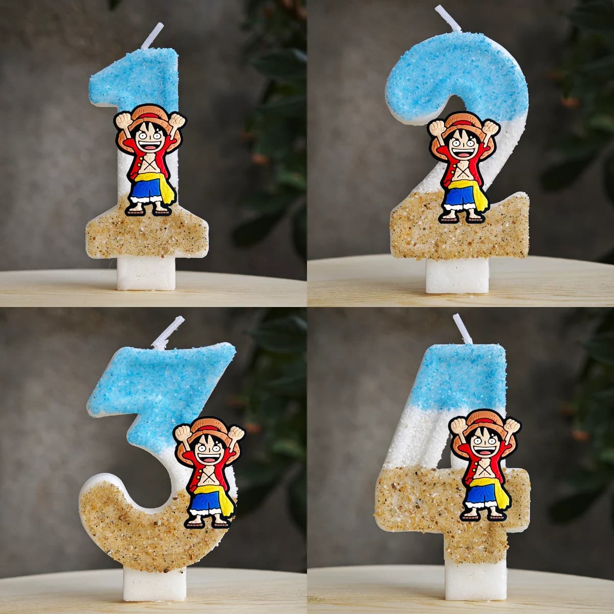 Candele di compleanno One Piece Rufy, decorazione creativa per torta, regalo per feste di compleanno per bambini