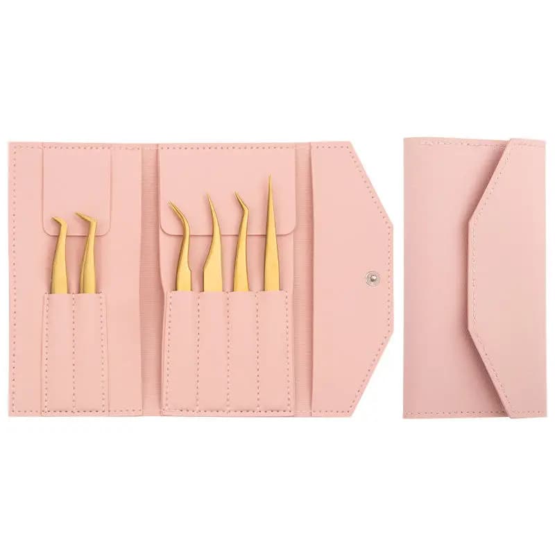 5/6 piece high-precision fake eyelash tweezers set for beginners, makeup tool with individual curved stripes for fake eyelash extension