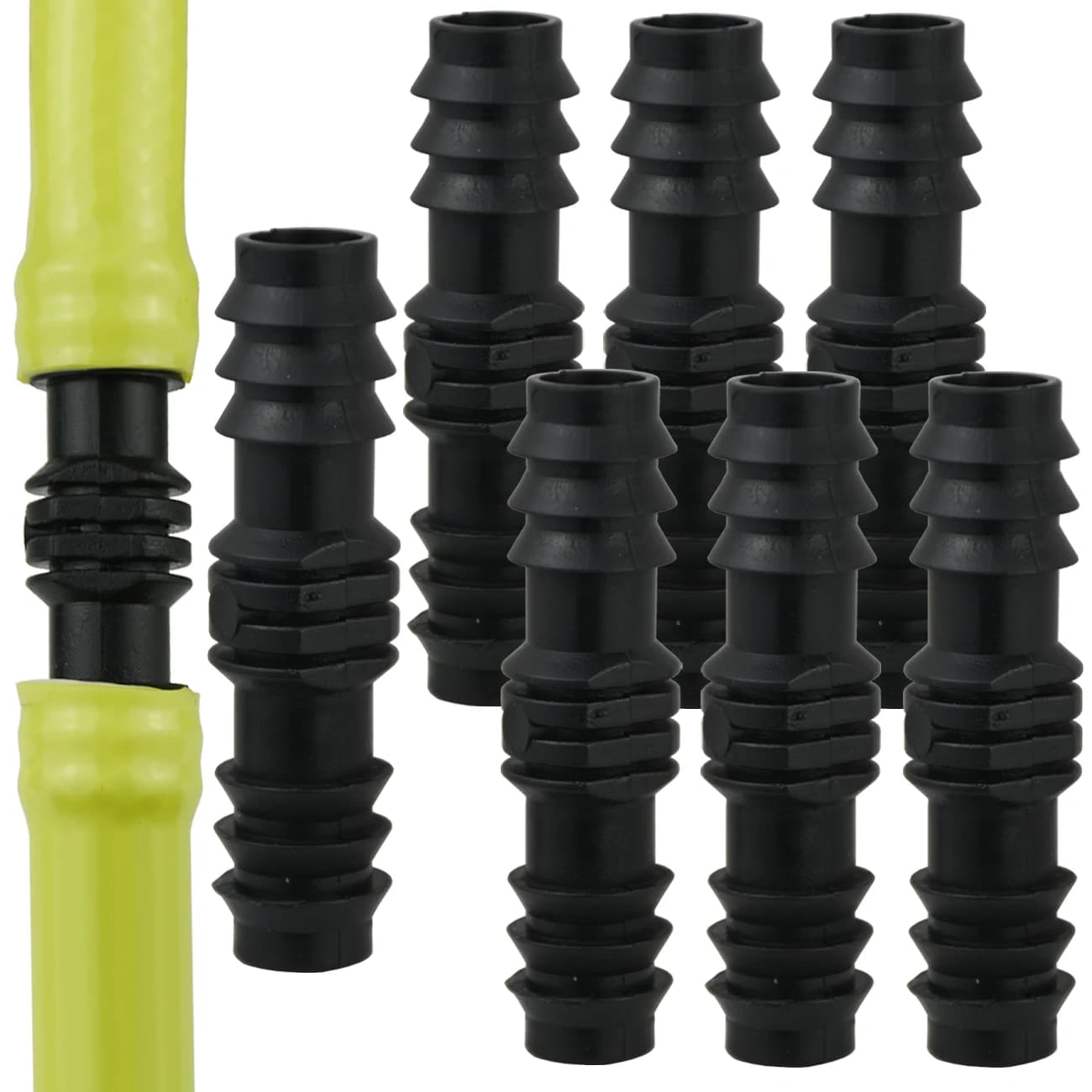 KESLA 10 pcs 16mm garden irrigation connector terminal plug Tee elbow for drip irrigation 1/2'PE pipe fitting Waterstop