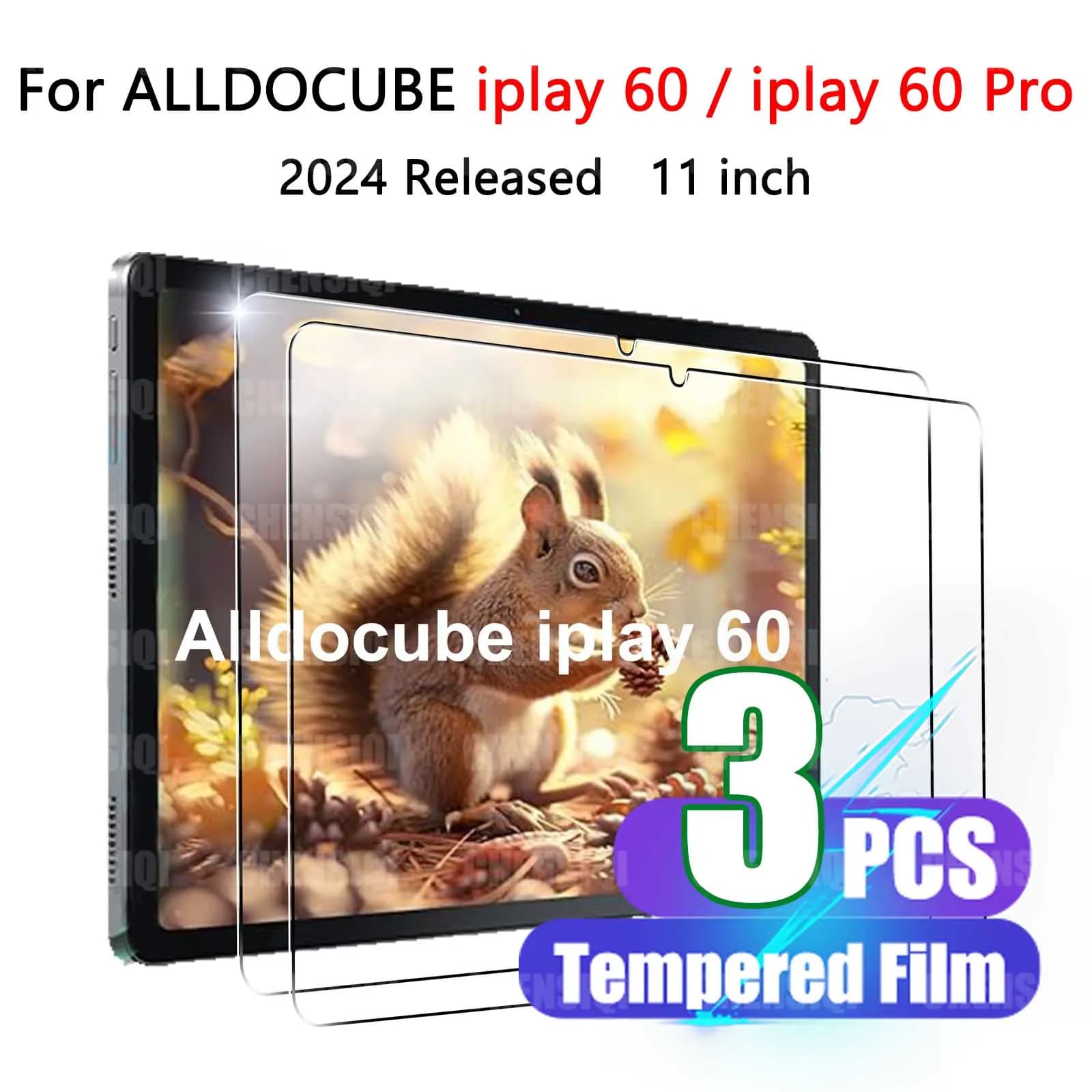 Pellicola in vetro temperato per ALLDOCUBE iplay 60 / iplay 60 Pro 2024 11" HD Pellicola protettiva per schermo premium anti-impronte