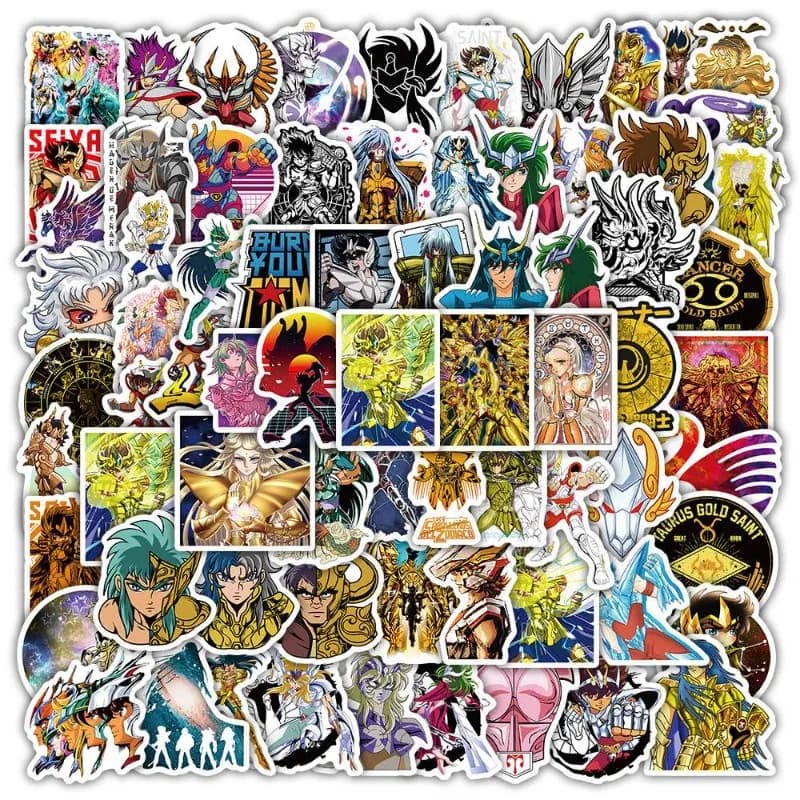 101 Pezzi Adesivi Anime Saint Seiya, Personaggi dei Cartoni Animati, Adesivi Autoadesivi Fai-da-Te, Decorazioni per Laptop e Scrivania, Decalcomanie per Cancelleria