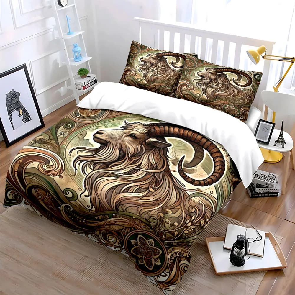 Set di biancheria da letto con motivi animali per l'arredamento della casa, con 1 copripiumino e 2 federe, disponibile nelle misure singolo, matrimoniale, king e queen, idea regalo