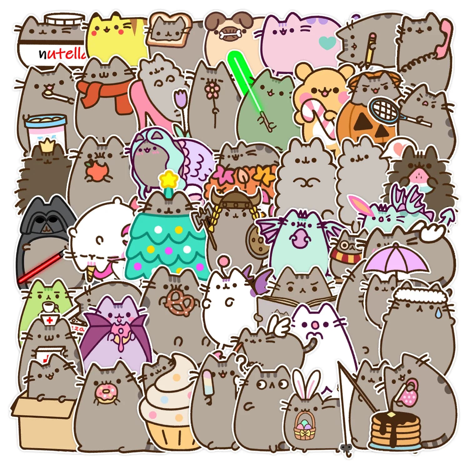 50 pezzi carino kawaii grosso gatto adesivi pacchetto decalcomania cancelleria scrapbook notebook telefono diario graffiti adesivi per bambini giocattoli