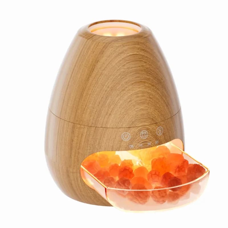 Umidificatore d'Aria Ultrasonico 3D con Effetto Fiamma, Purificatore d'Aria, Diffusore di Aromi con Motivo Legno e Marmo per Uso Domestico Strumento